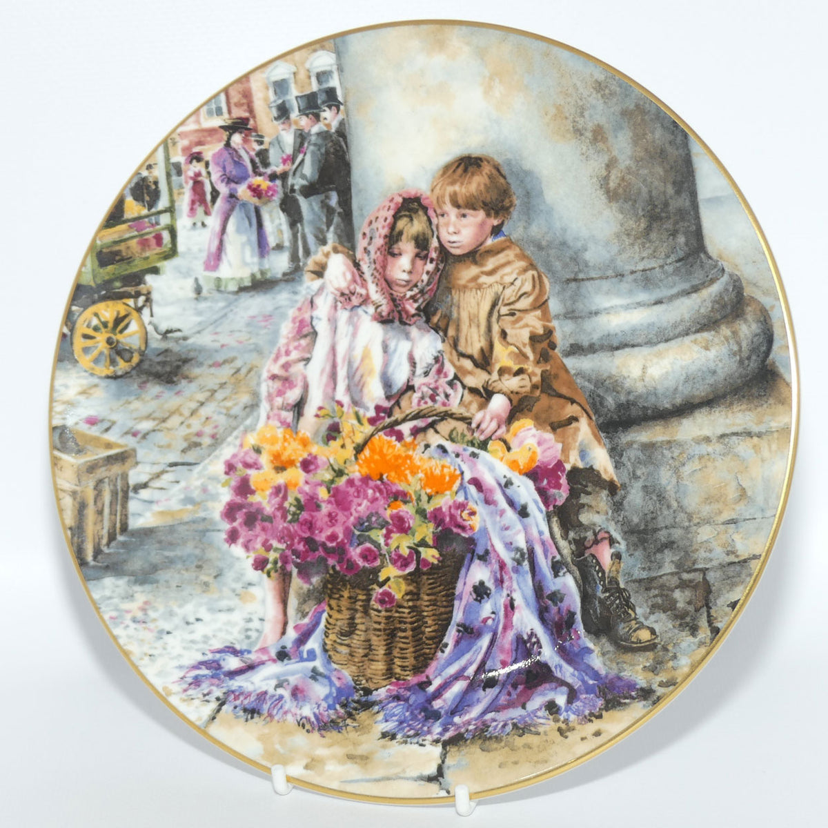 HN1342 Royal Doulton figure The Flower Seller's Children | companion plate
