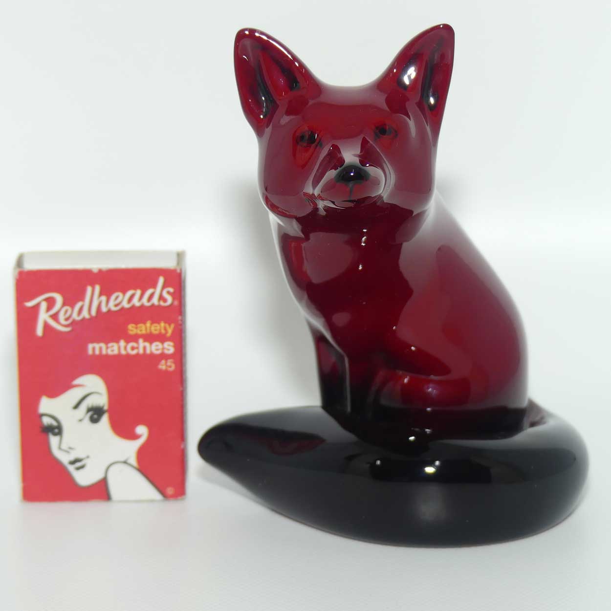 HN0147B Royal Doulton Flambe Seated Fox | Small | early version