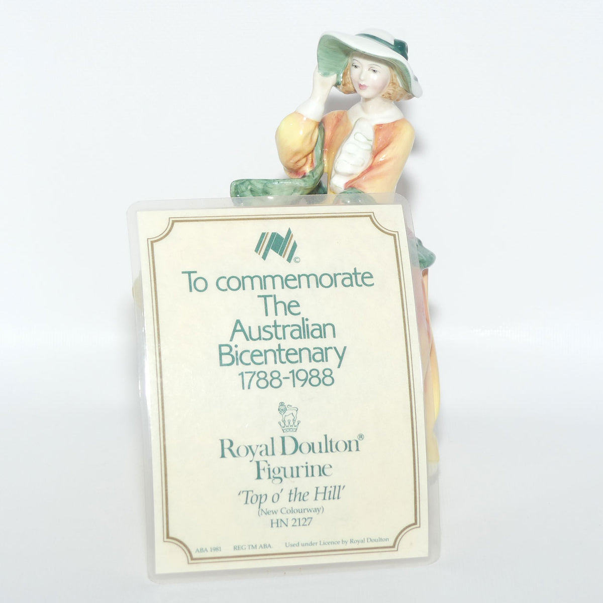 HN2127 Royal Doulton figure Top O' The Hill | Green and Gold | Australian BiCentenary version