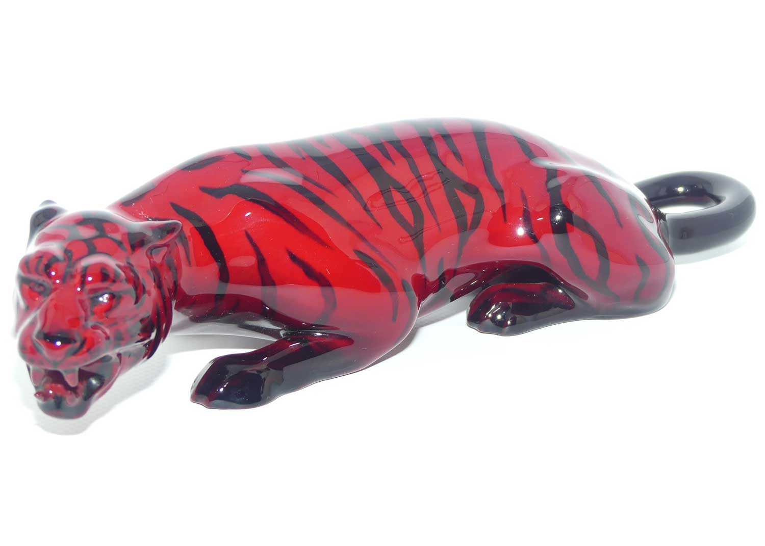 HN0225 Royal Doulton Flambe Crouching Tiger | signed Fred Moore