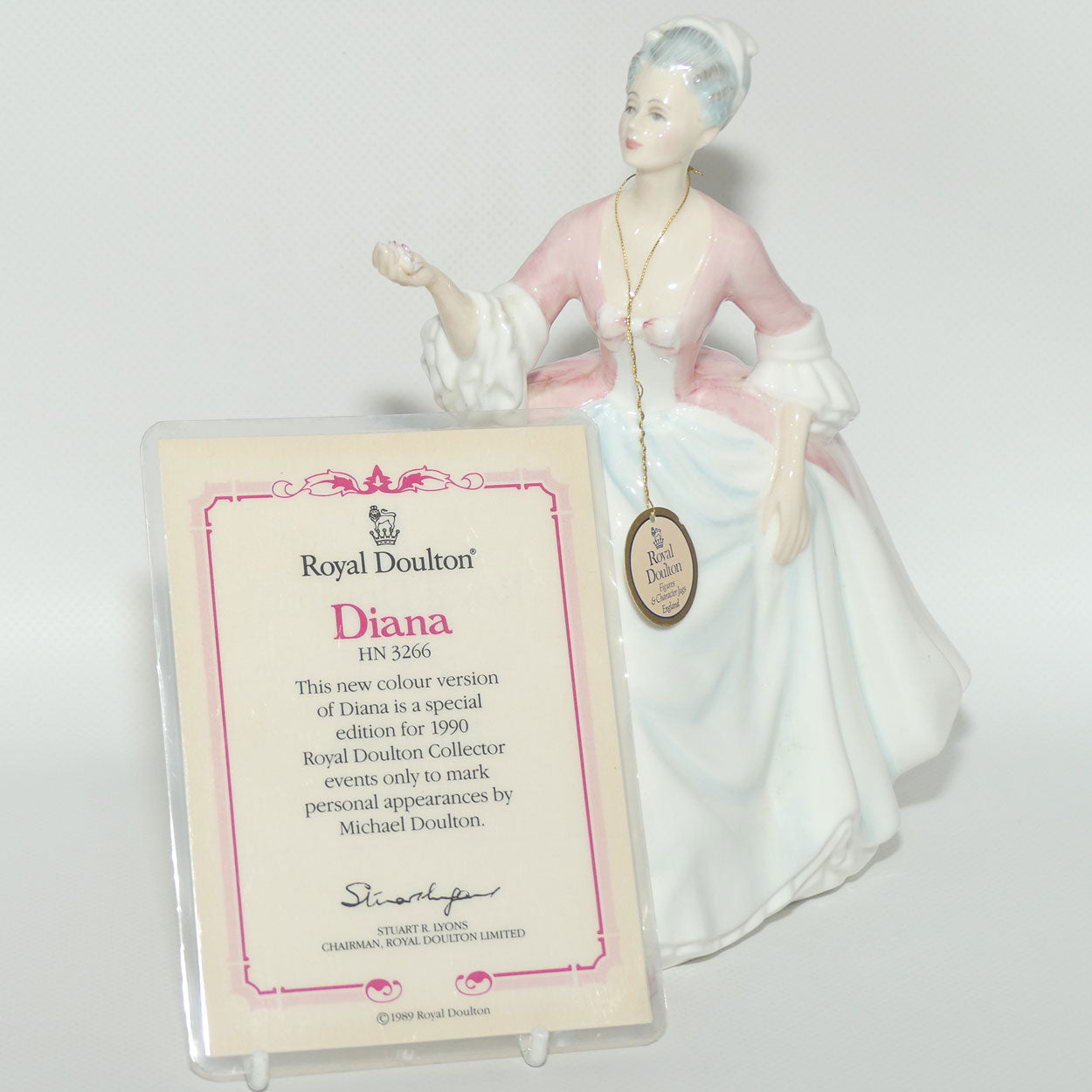 HN3266 Royal Doulton figure Diana | Pink | Box + Cert + Signed | #3