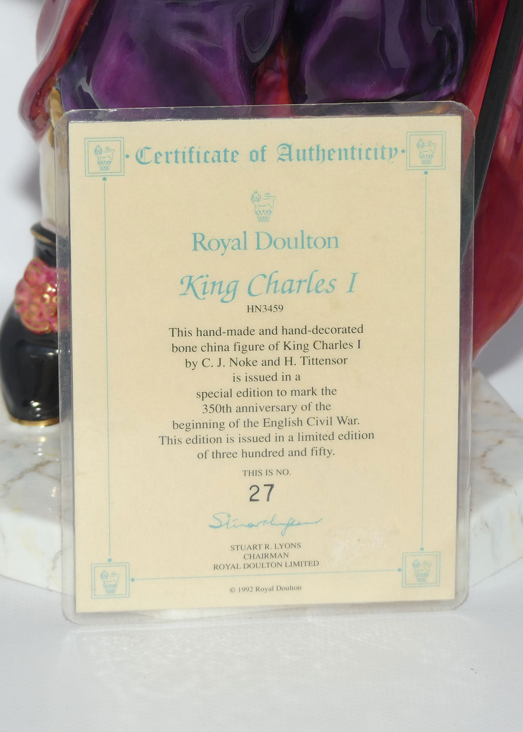 HN3459 Royal Doulton figure King Charles | LE 27/350 + Cert
