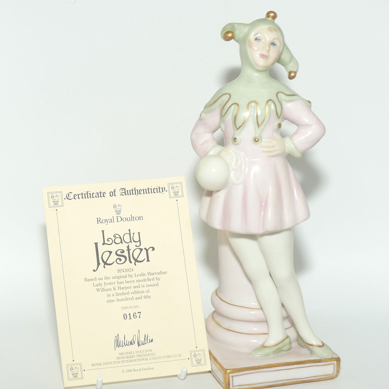 HN3924 Royal Doulton figure Lady Jester | Parian LE167/950