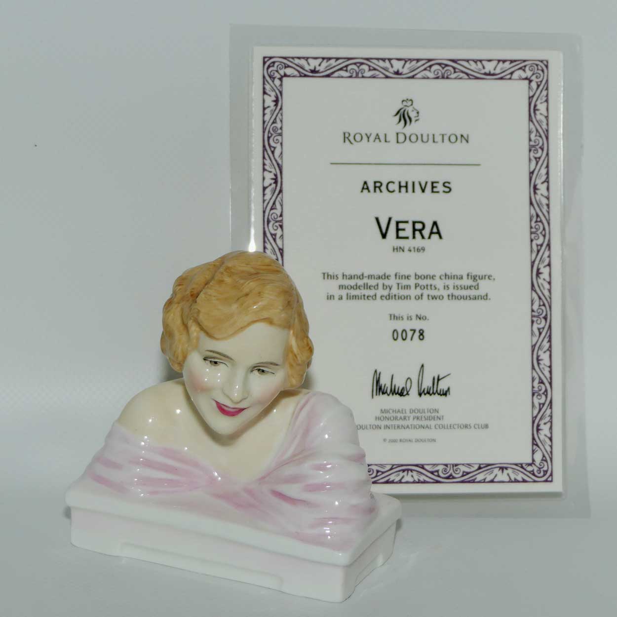 HN4169 Royal Doulton Archives figure bust Vera | LE 78/2000 | boxed