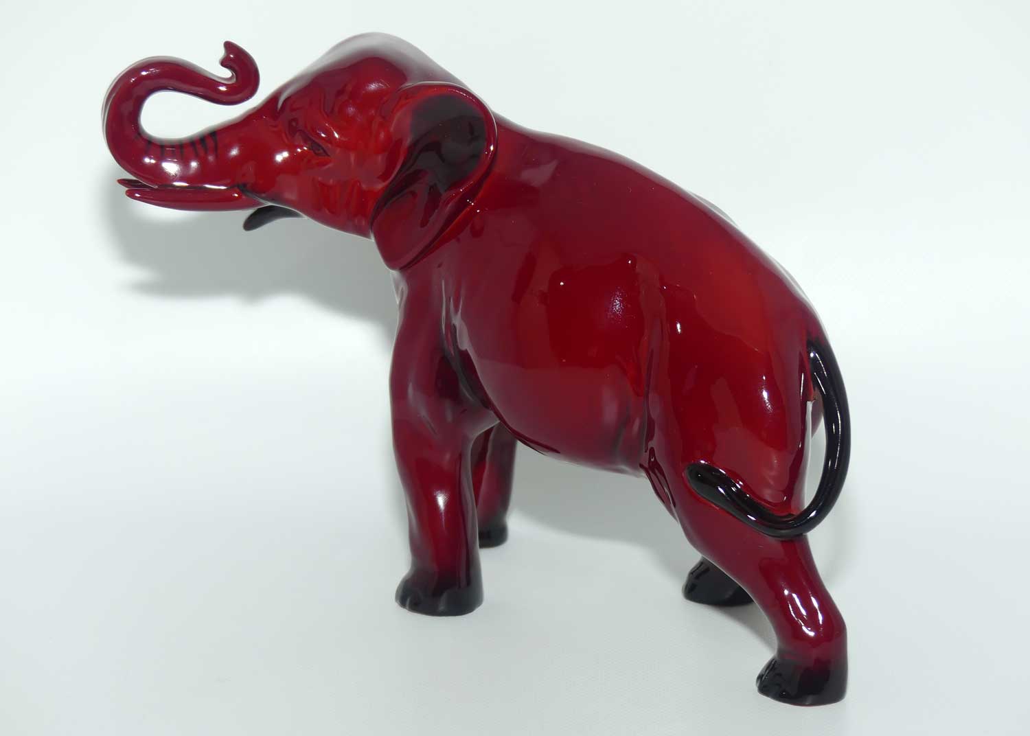 HN0891A Royal Doulton Flambe Elephant Trunk in salute | Medium | 13.3cms