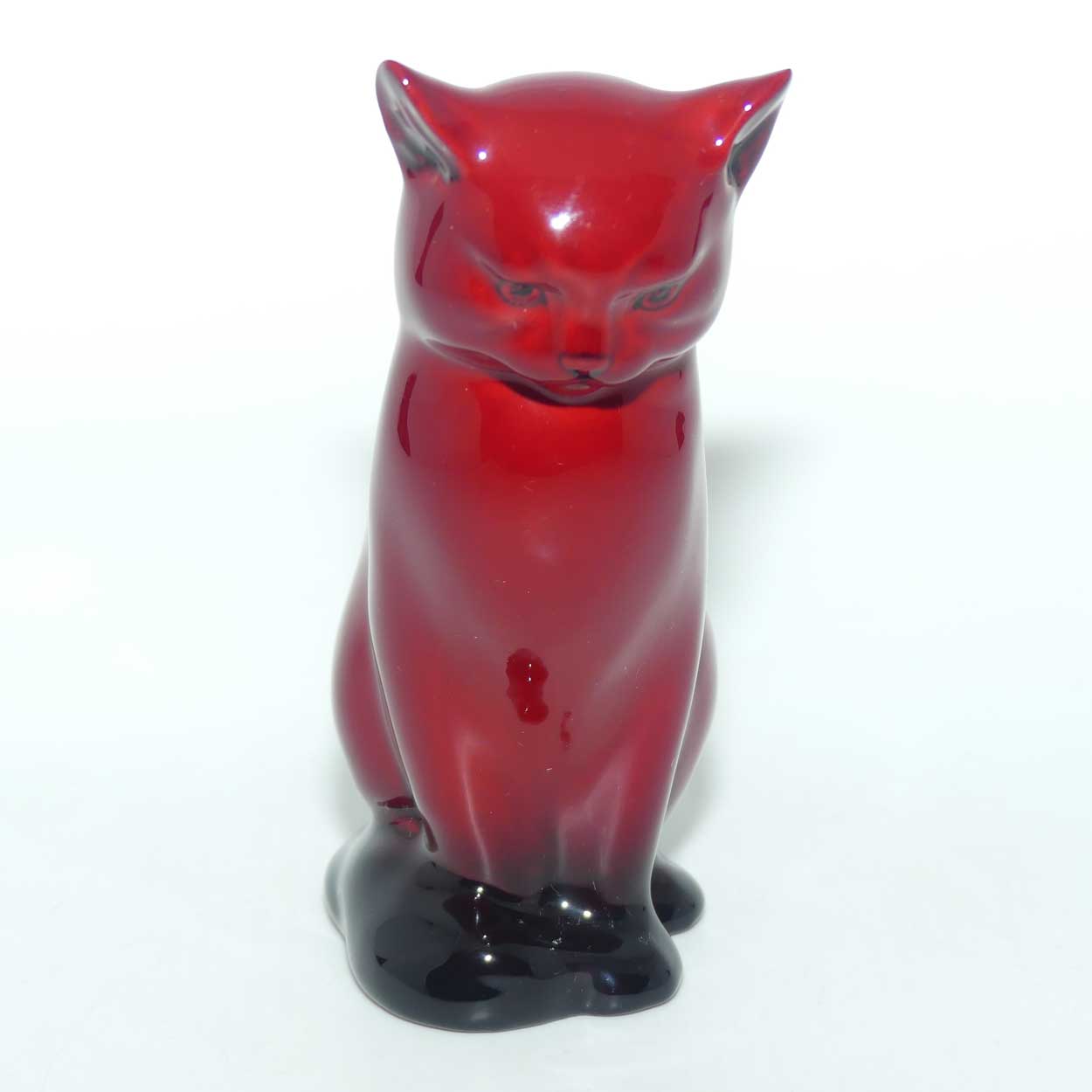 HN0967 Royal Doulton Flambe Seated Cat #1