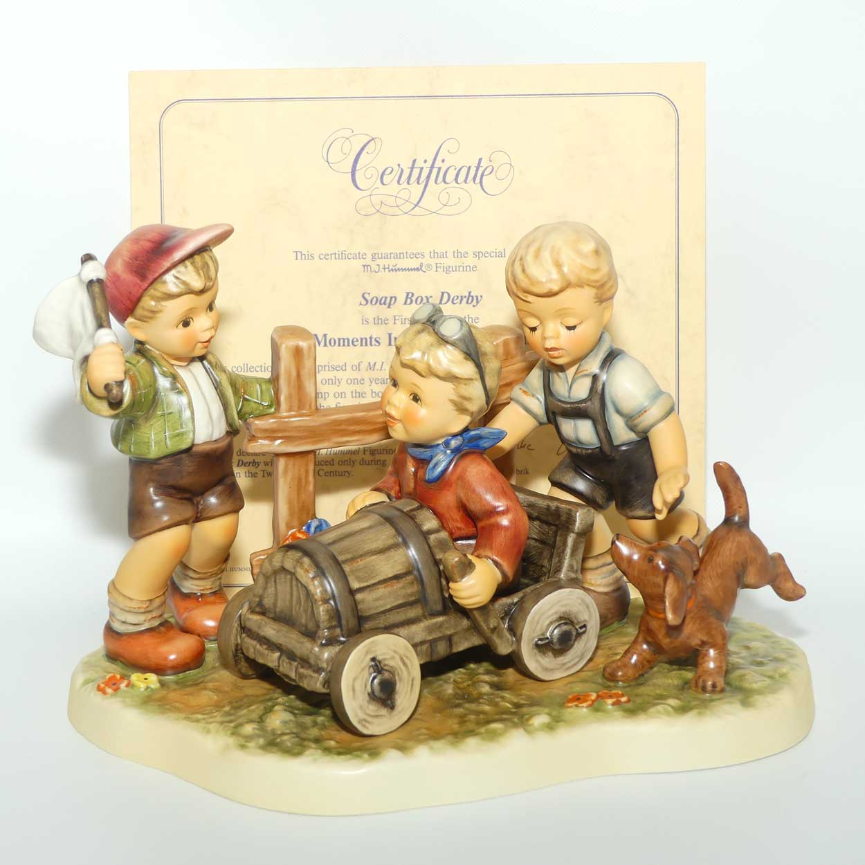 HUM2121 MI Hummel figure Soap Box Derby | Moments in Time | TMK8 | boxed