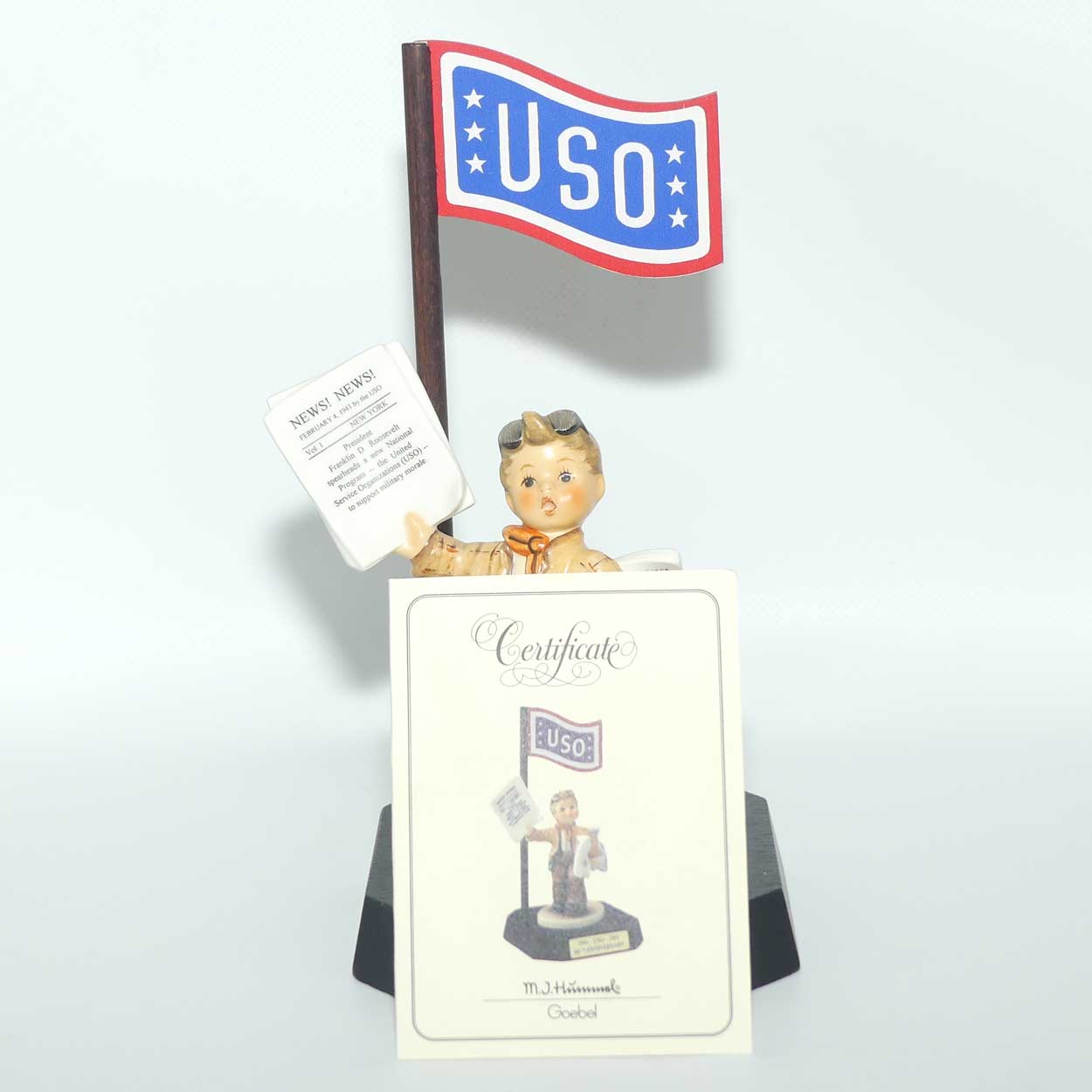 HUM2113 MI Hummel figure Extra, Extra | 1941 - 2001 USO Special Edition | We Deliver America | Boxed