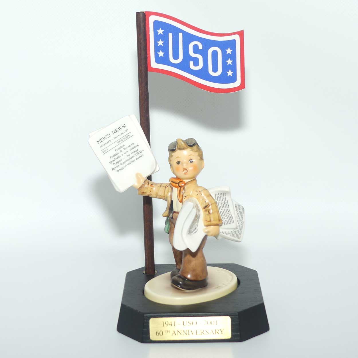 HUM2113 MI Hummel figure Extra, Extra | 1941 - 2001 USO Special Edition | We Deliver America | Boxed