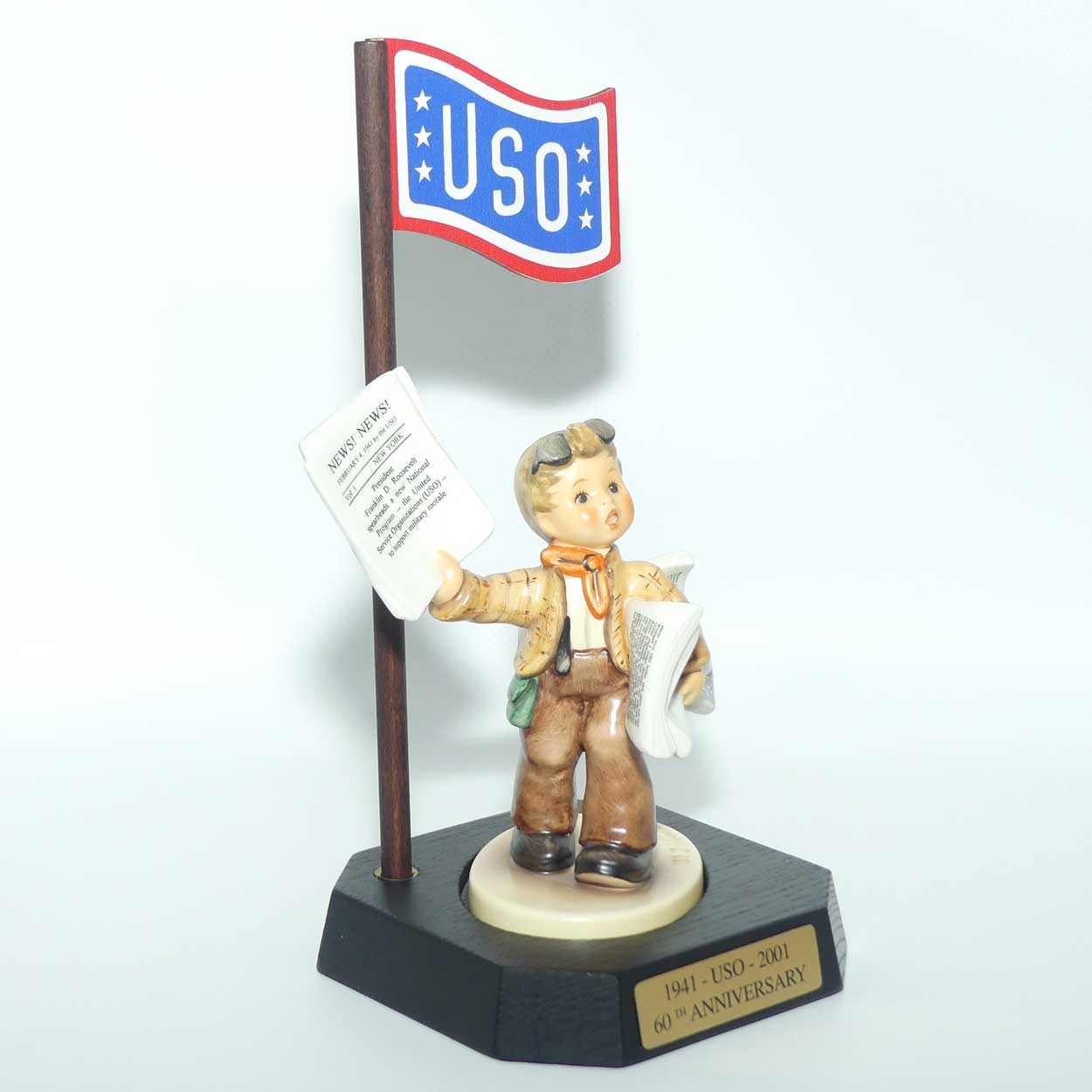 HUM2113 MI Hummel figure Extra, Extra | 1941 - 2001 USO Special Edition | We Deliver America | Boxed