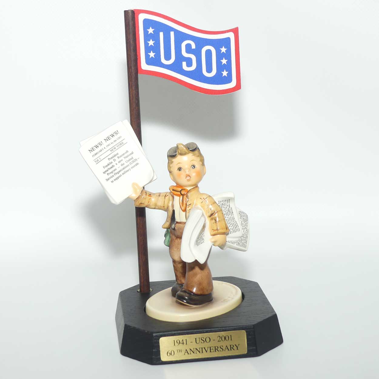 HUM2113 MI Hummel figure Extra, Extra | 1941 - 2001 USO Special Edition | We Deliver America | Boxed