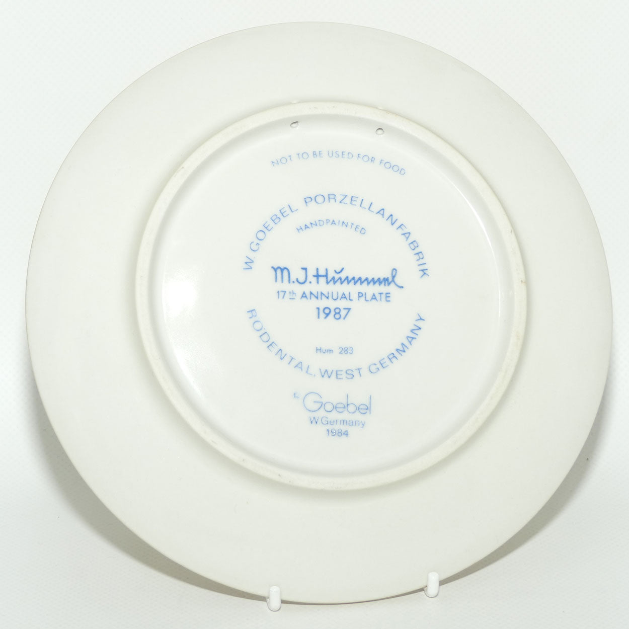 HUM0283 MI Hummel Annual Plate 1987 | Feeding Time | #1