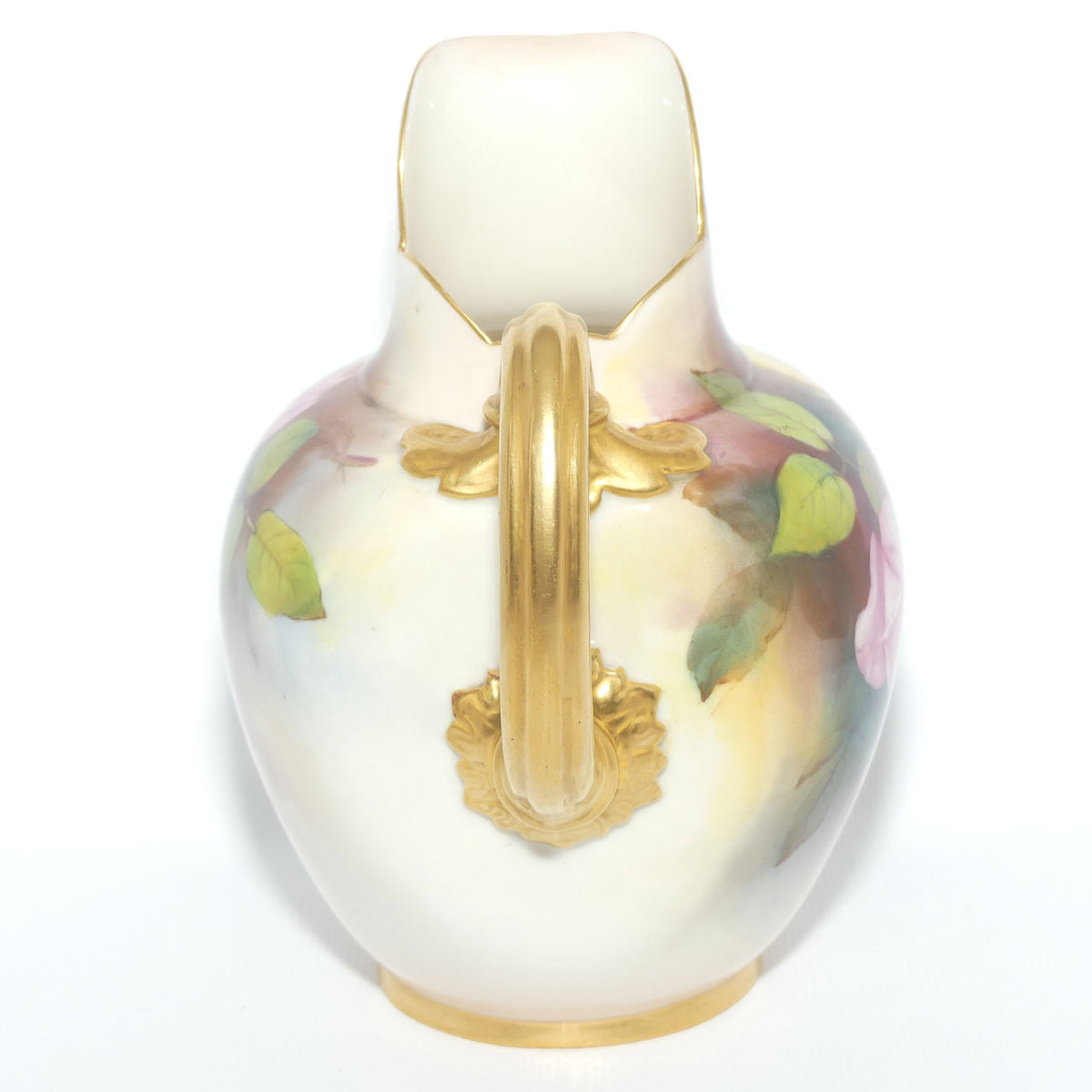 Royal Worcester hand painted Hadley Roses flatback jug