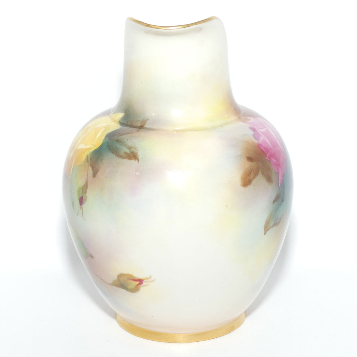Royal Worcester hand painted Hadley Roses flatback jug