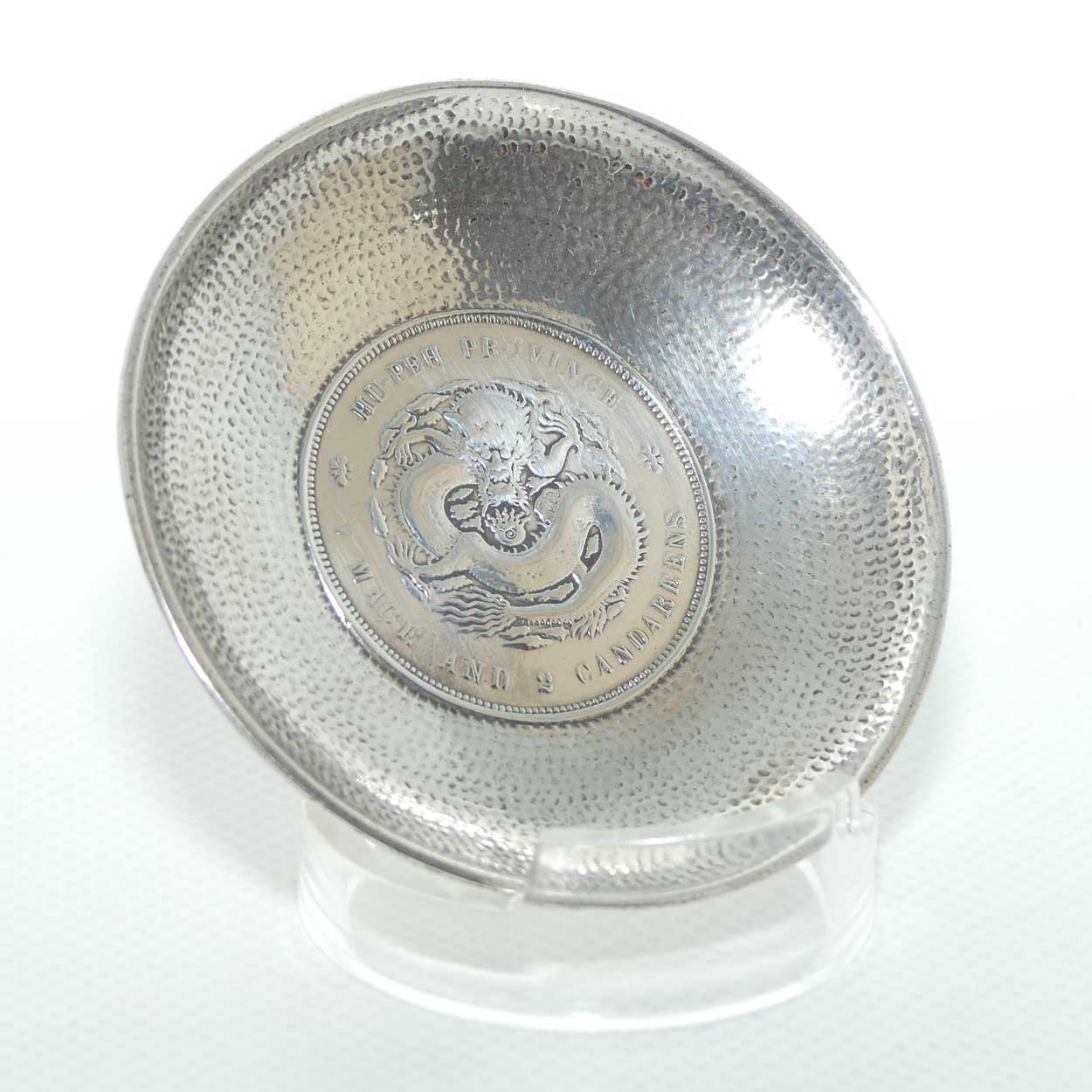 Chinese Hallmarked Silver | Hu-Peh Province 7 Mace and 2 Candareens Silver Coin set in Silver Surround | 54 grams