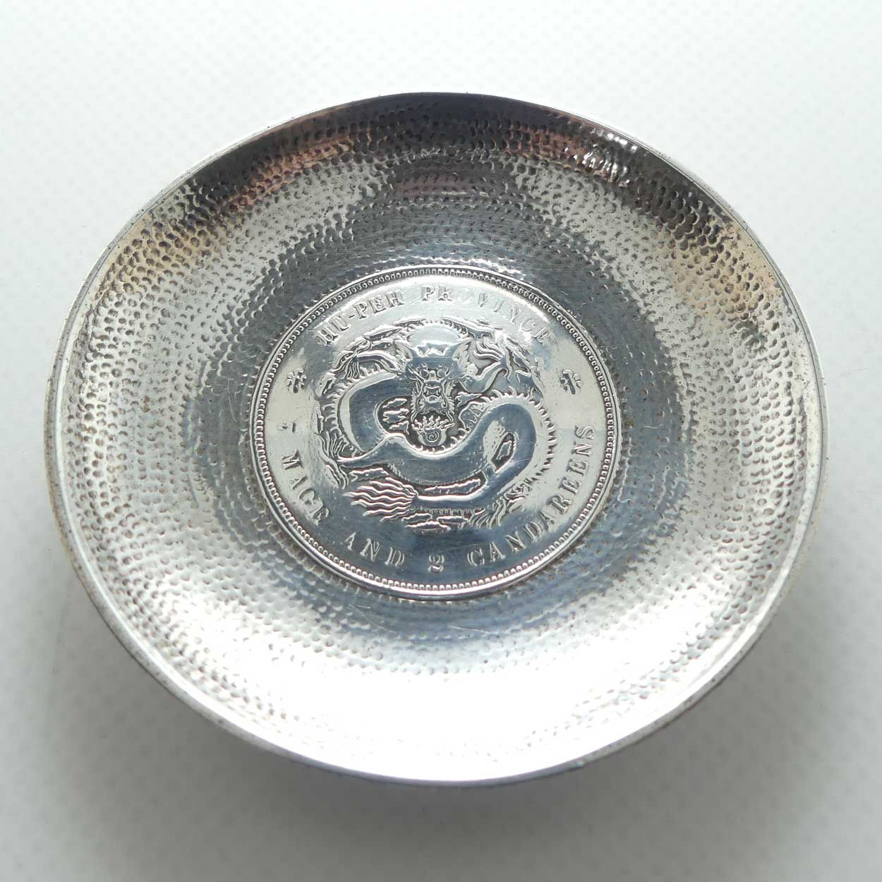 Chinese Hallmarked Silver | Hu-Peh Province 7 Mace and 2 Candareens Silver Coin set in Silver Surround | 54 grams