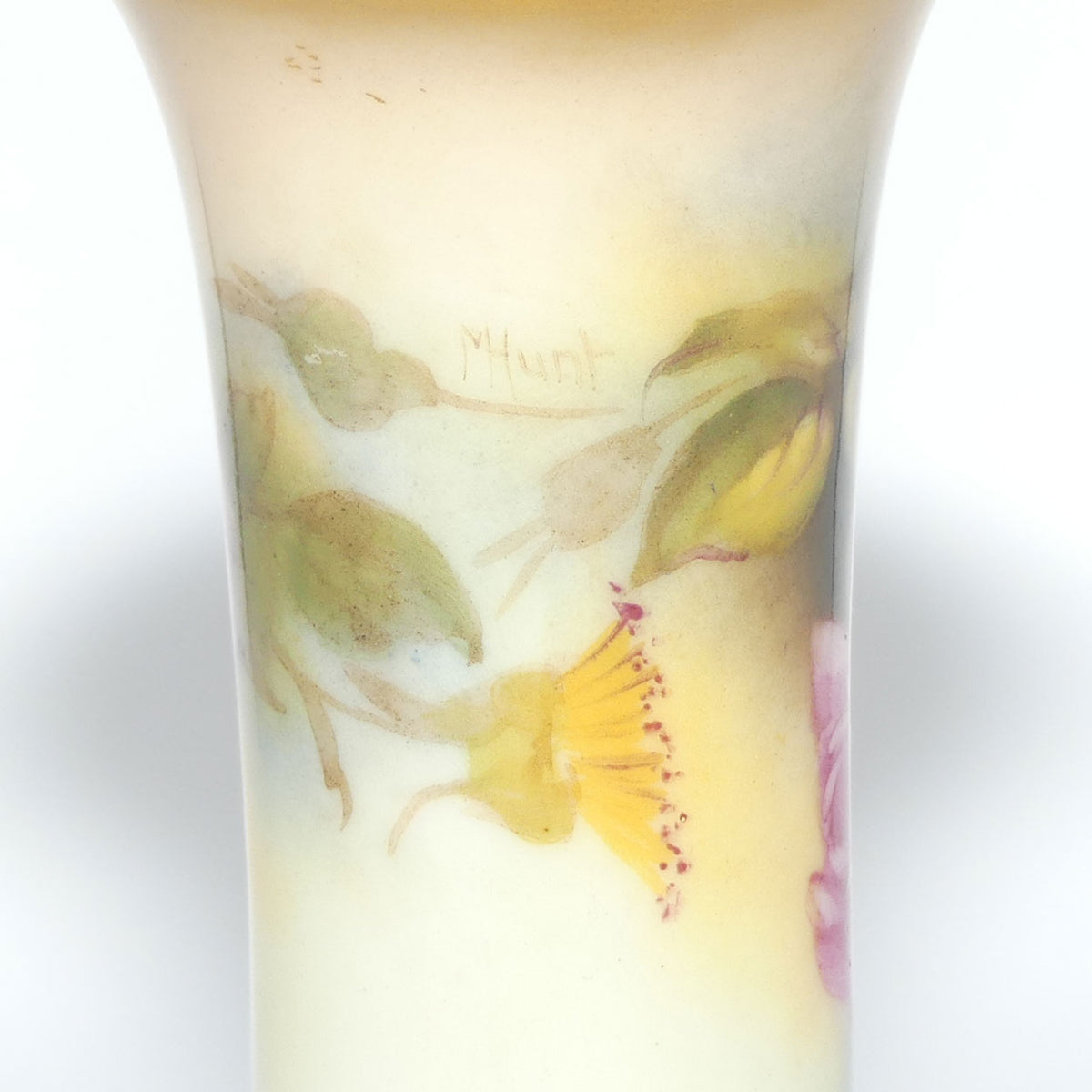 Royal Worcester hand painted roses small trumpet vase | Hunt |