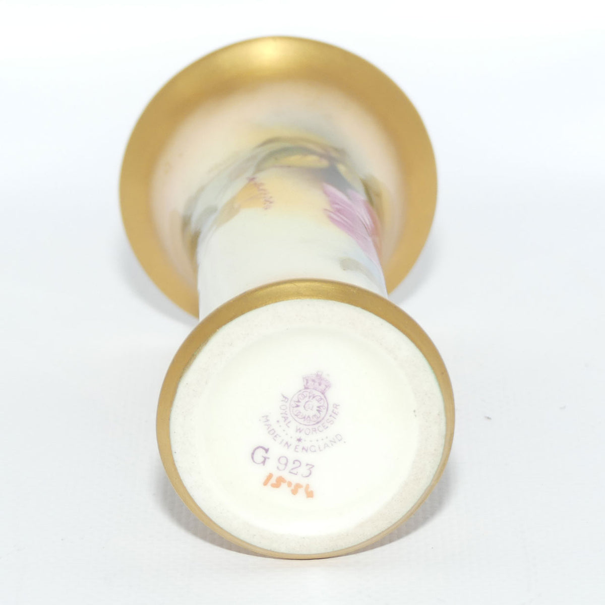 Royal Worcester hand painted roses small trumpet vase | Hunt |