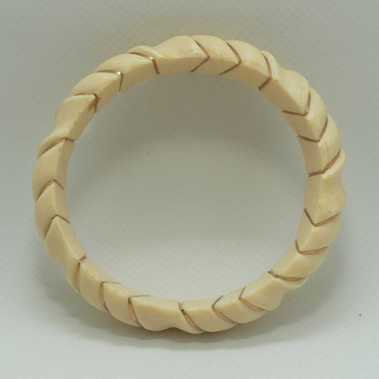 Very Heavy Antique Ivory Twist design Ladies Bangle | Oval Shape | 17mm thick