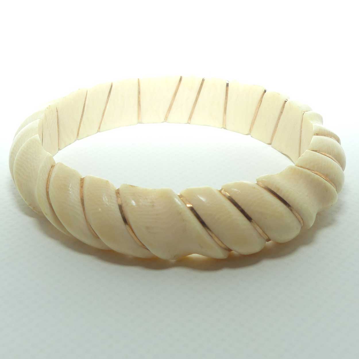 Very Heavy Antique Ivory Twist design Ladies Bangle | Oval Shape | 17mm thick