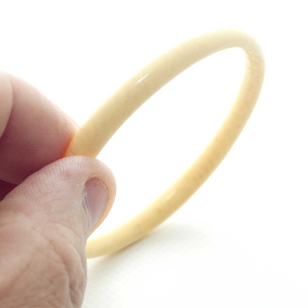 Antique Ivory Ladies Bangle | almost Round Shape | 6mm wide