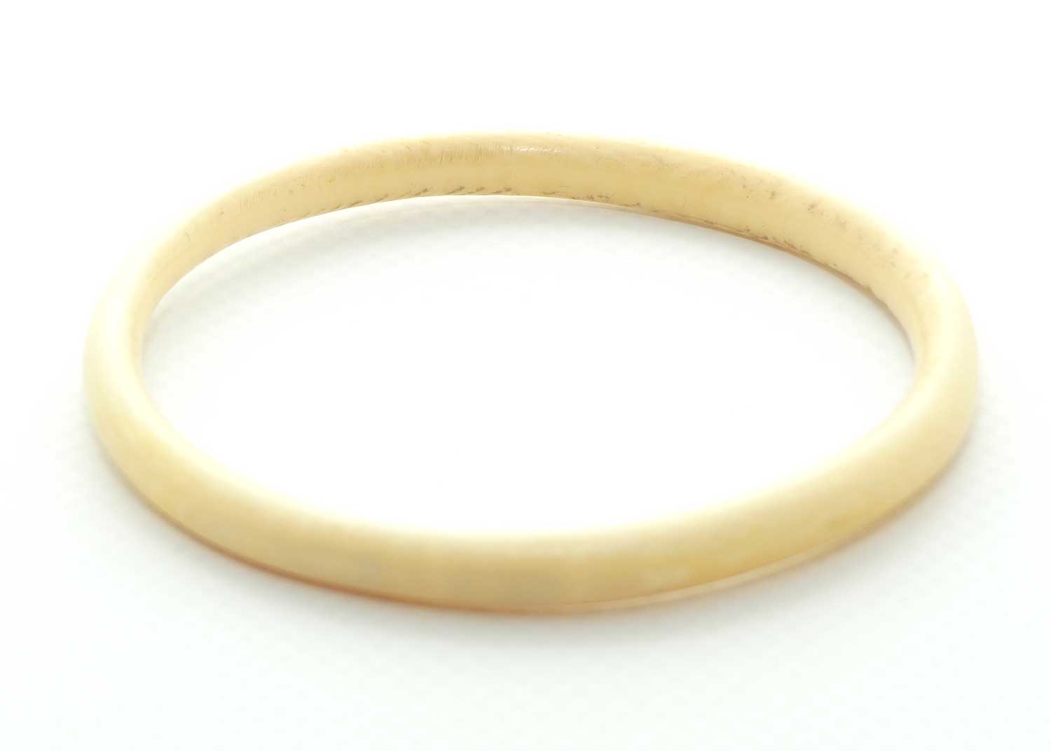 Antique Ivory Ladies Bangle | almost Round Shape | 6mm wide | #2