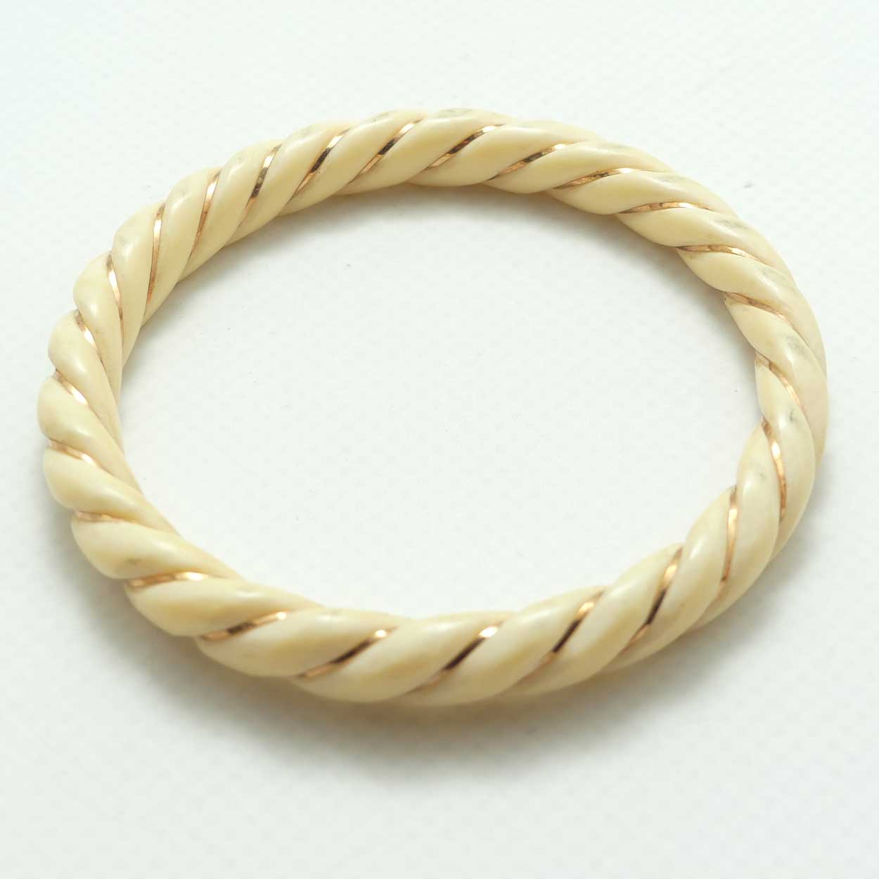Antique Ivory Twist design Ladies Bangle | Round Shape | 8mm thick