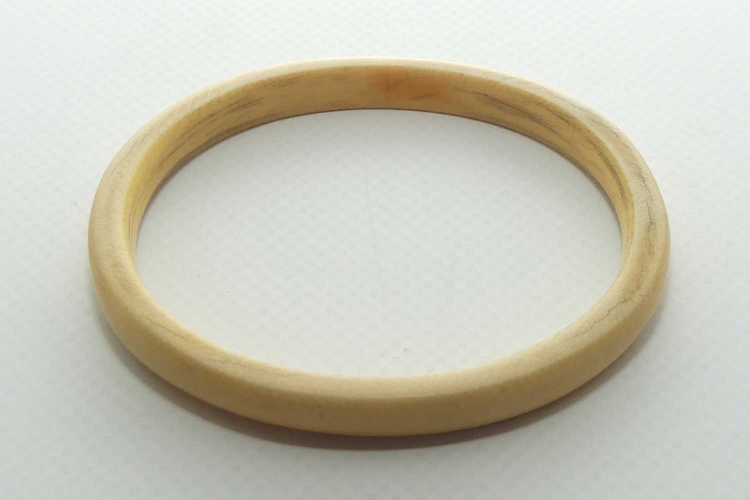 Antique Ivory Ladies Bangle | D section | Half Round Shape | 8mm wide