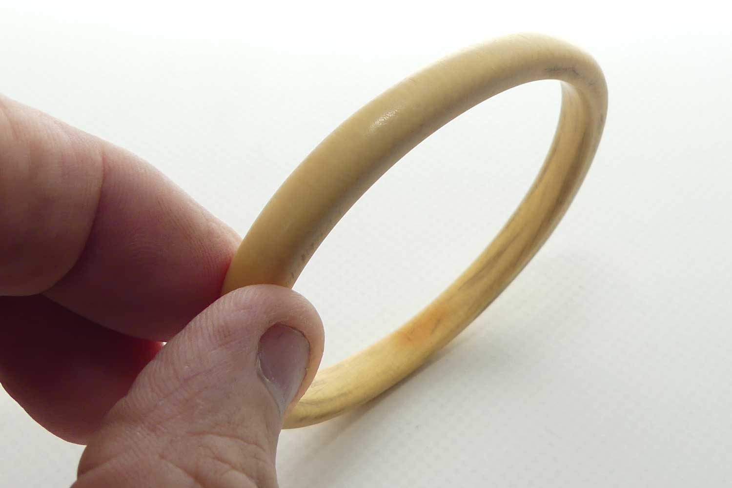 Antique Ivory Ladies Bangle | D section | Half Round Shape | 8mm wide