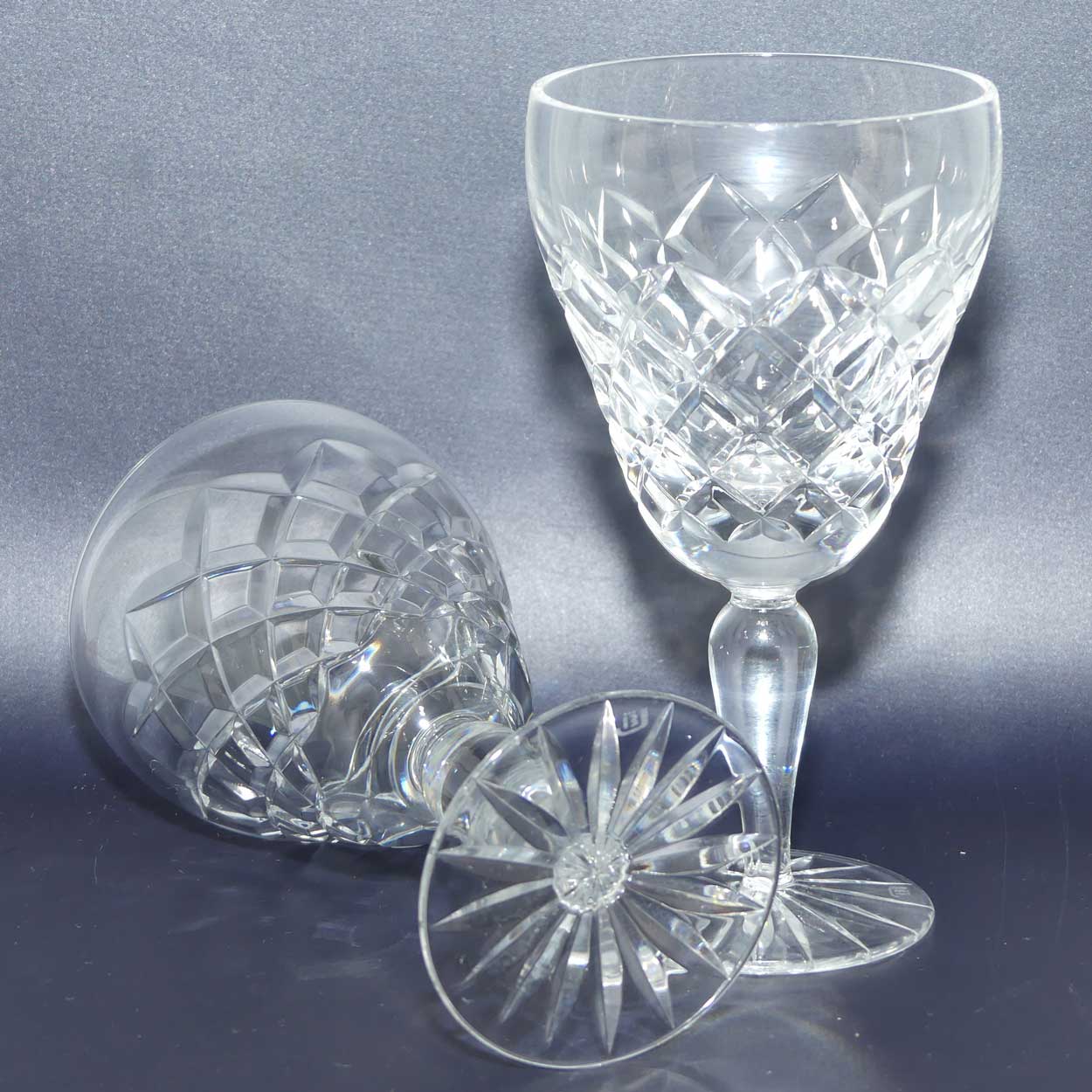 Set of 4 Diamond Cut Crystal wine glasses | JB | 175mls