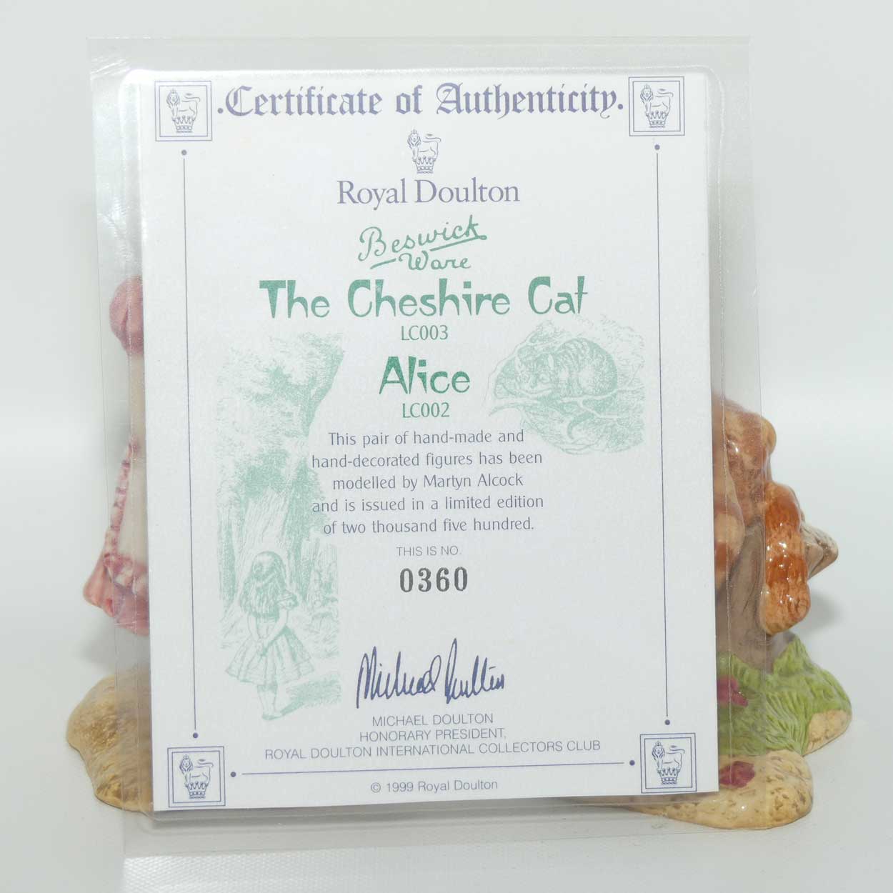 LC2 LC3 Beswick Alice in Wonderland and The Cheshire Cat figure pair | Ltd Ed