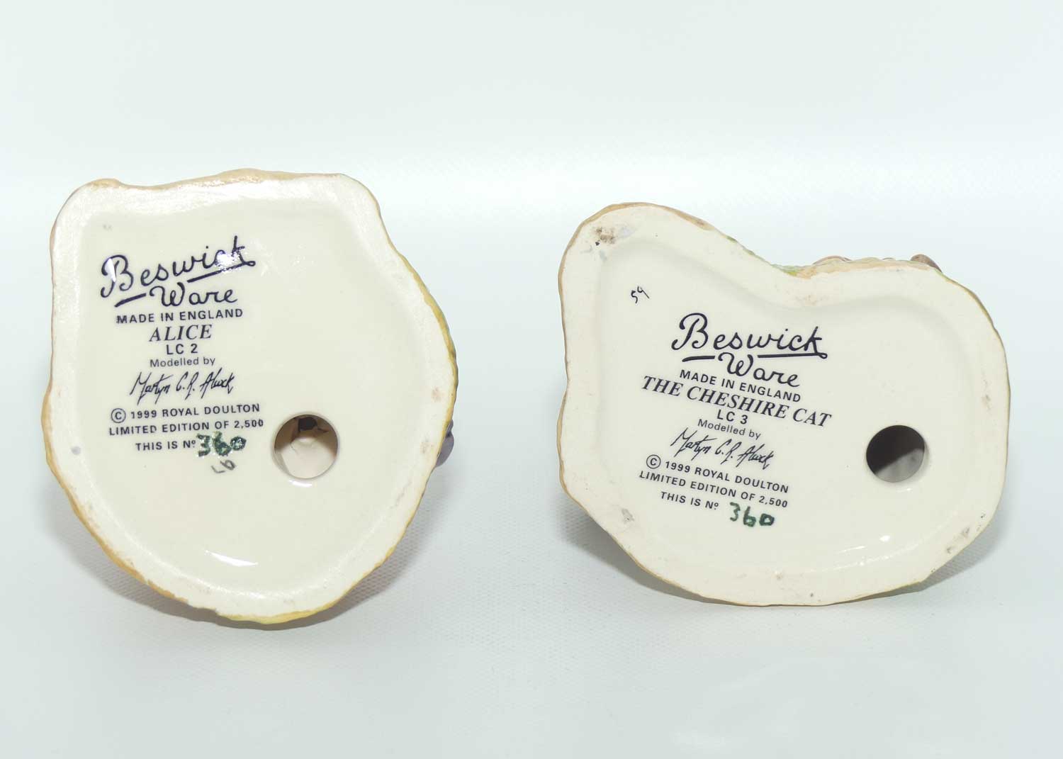 LC2 LC3 Beswick Alice in Wonderland and The Cheshire Cat figure pair | Ltd Ed