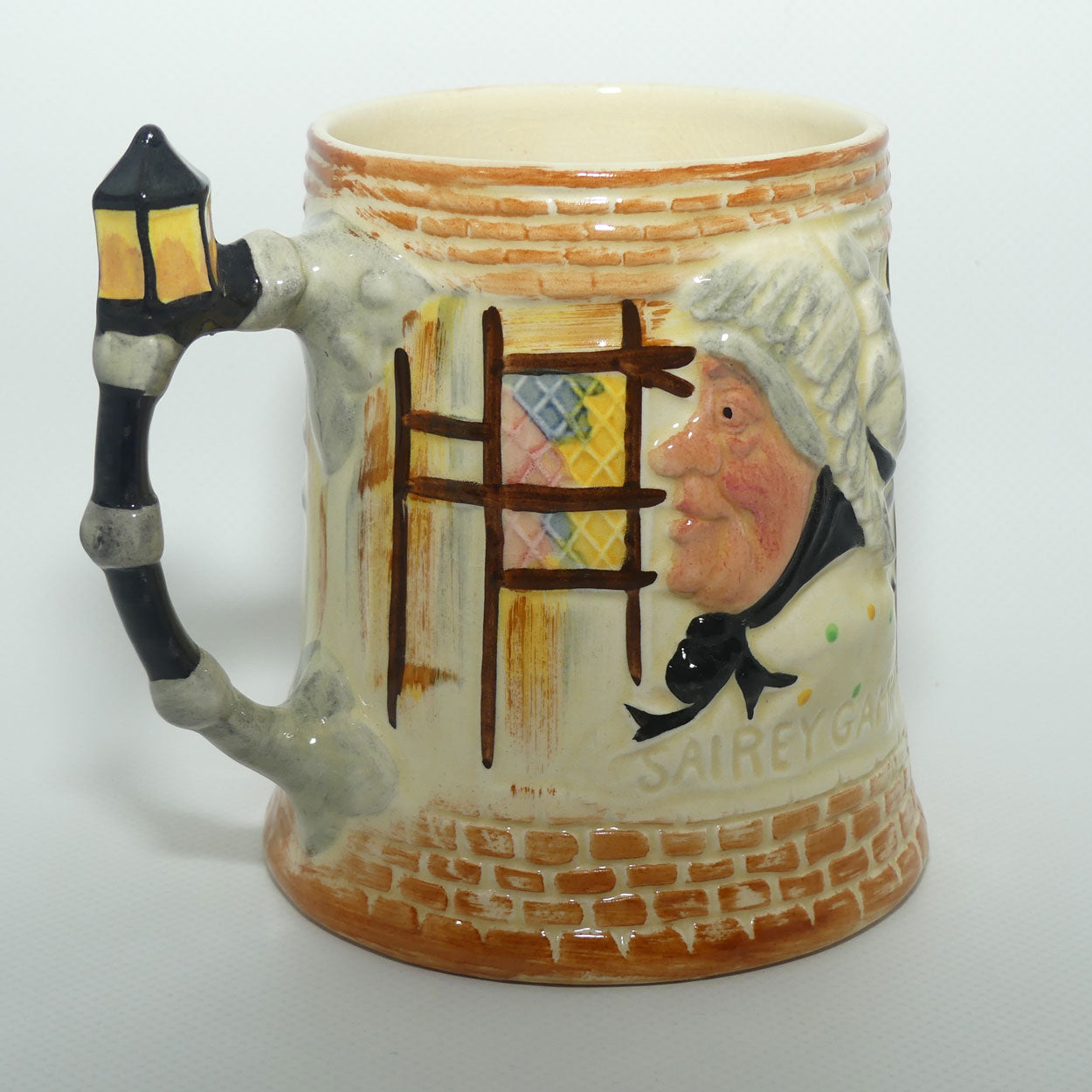 Lancaster and Sandland mug | Dickens low relief | Weller and Sairey Gamp