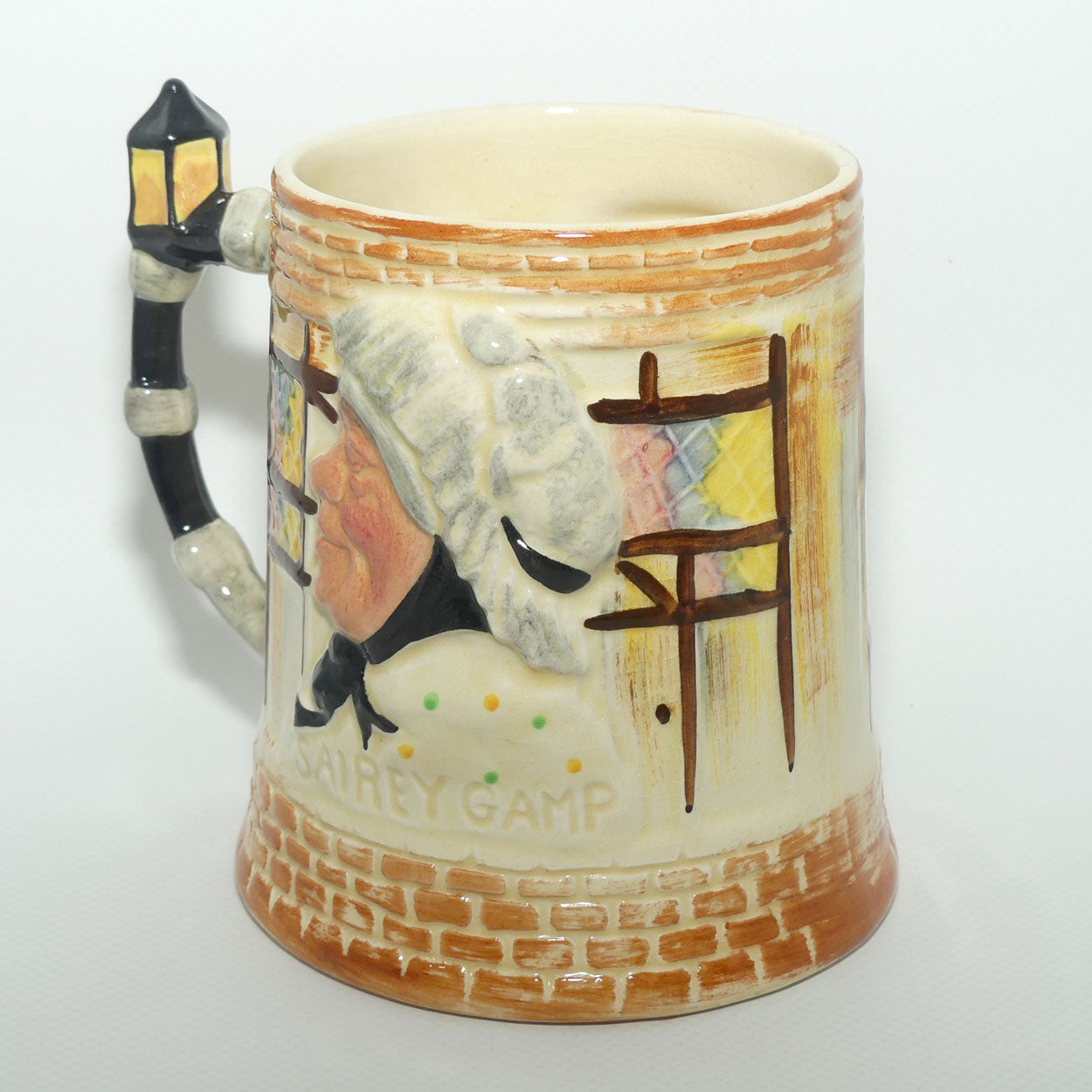 Lancaster and Sandland mug | Dickens low relief | Weller and Sairey Gamp