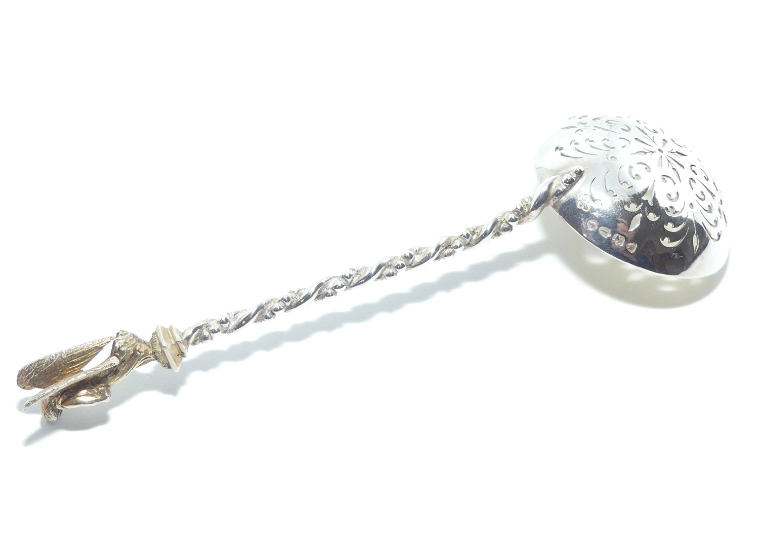 Victorian Sterling Silver set of 5 fruit spoons | Angel tops | London 1883