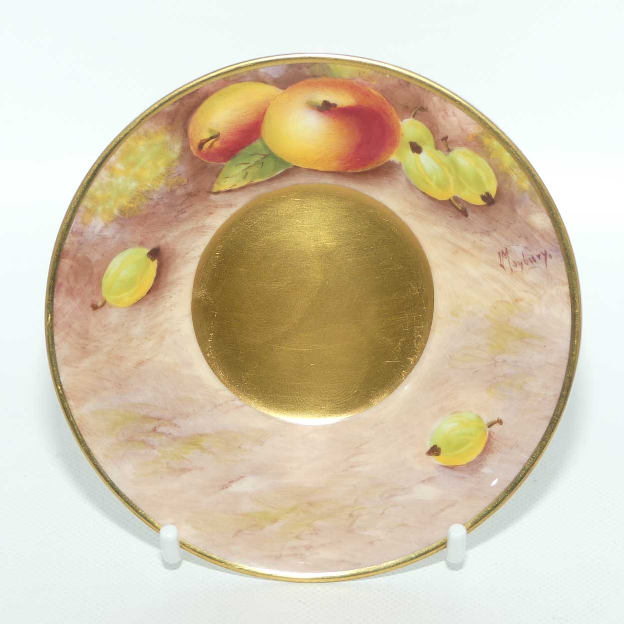 Royal Worcester hand painted Fruit coffee can duo | Maybury