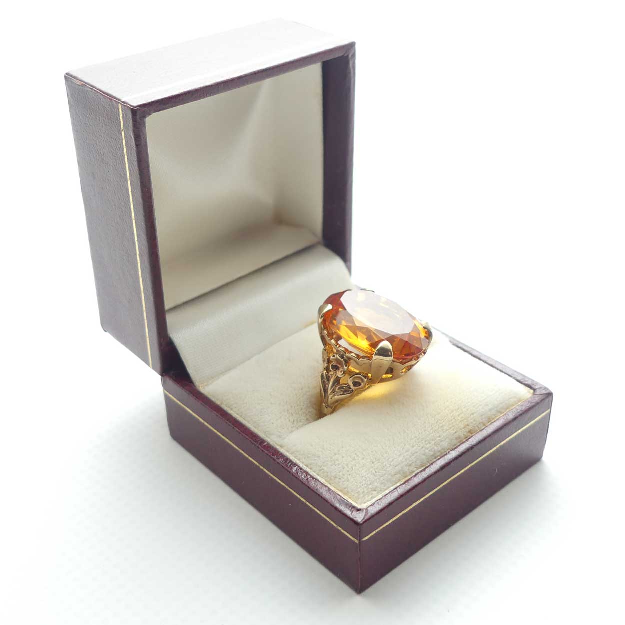 9ct Yellow Gold Orange Sapphire Dress ring
