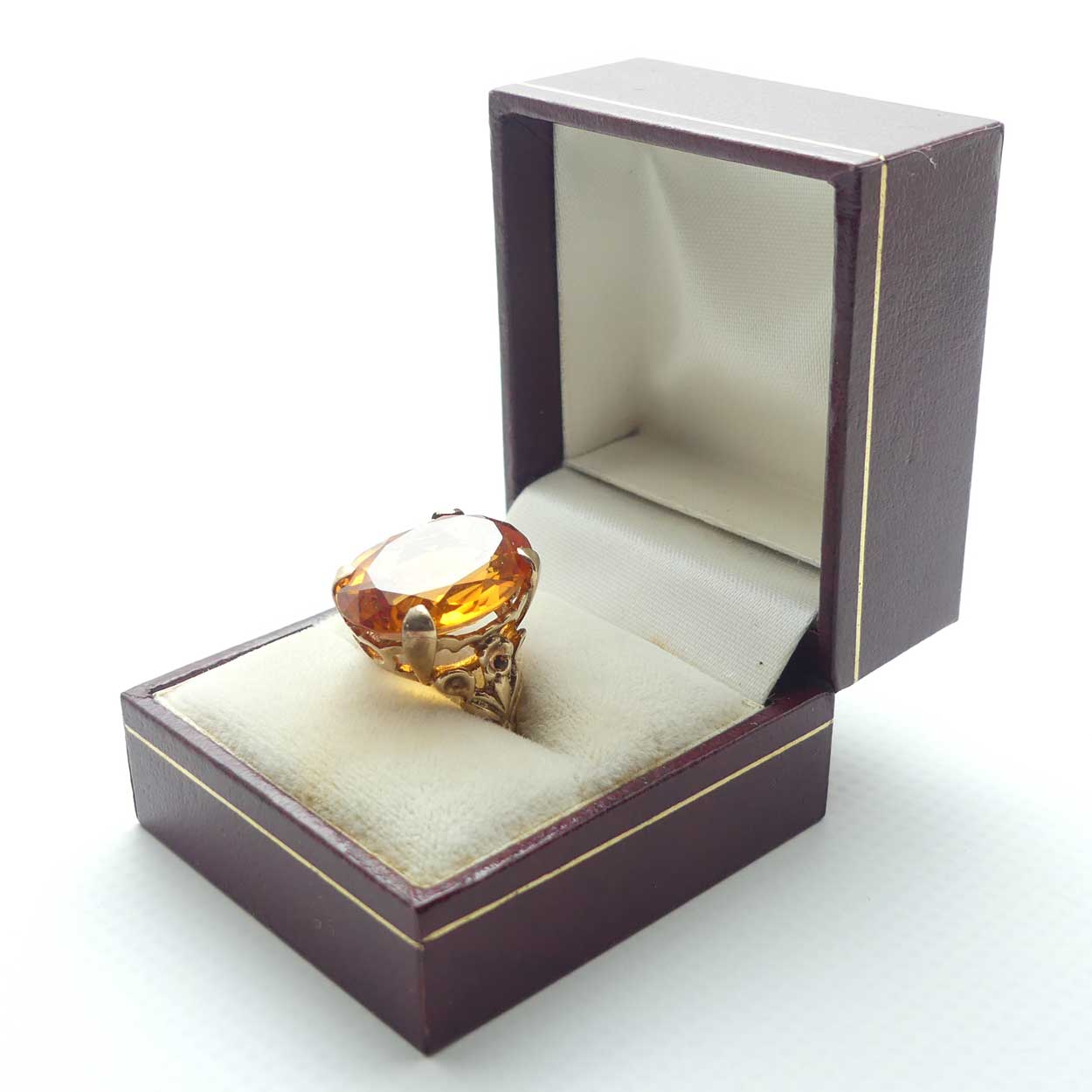 9ct Yellow Gold Orange Sapphire Dress ring
