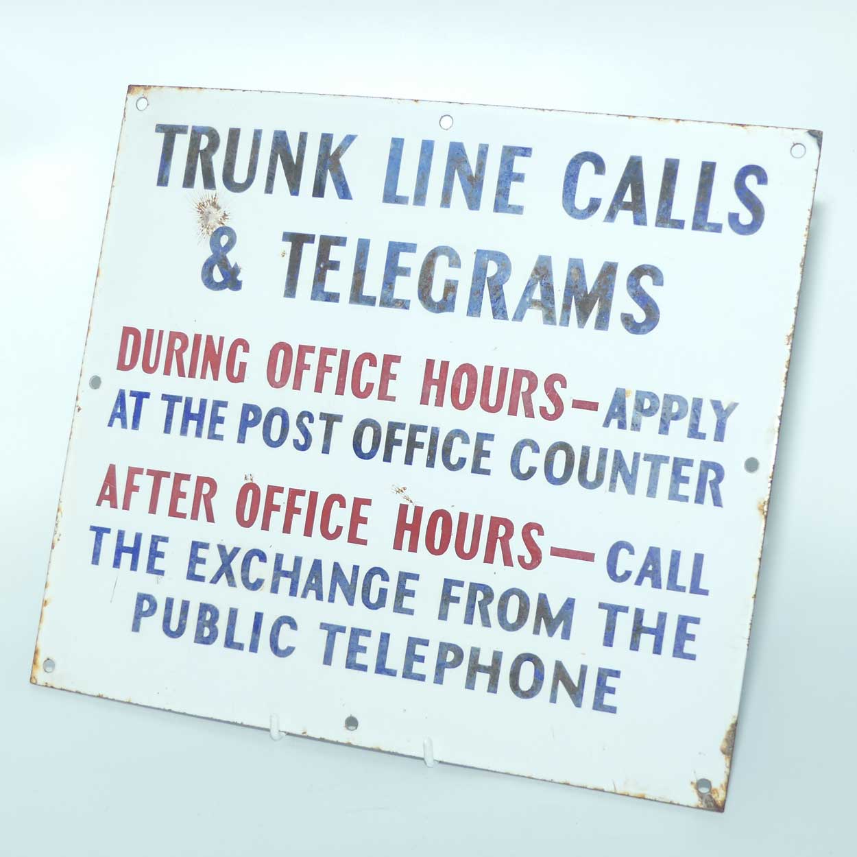 Old Australian PMG enamel exchange sign