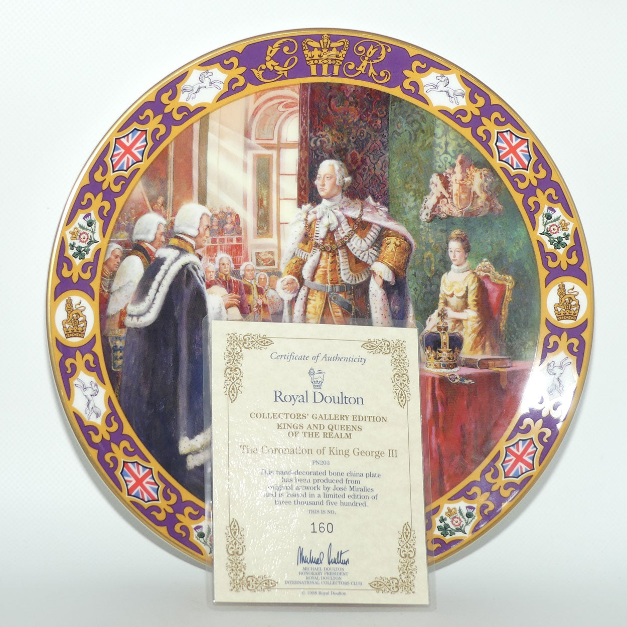 Royal Doulton Kings and Queens of the Realm PN203 plate | The Coronation of King George III | LE160