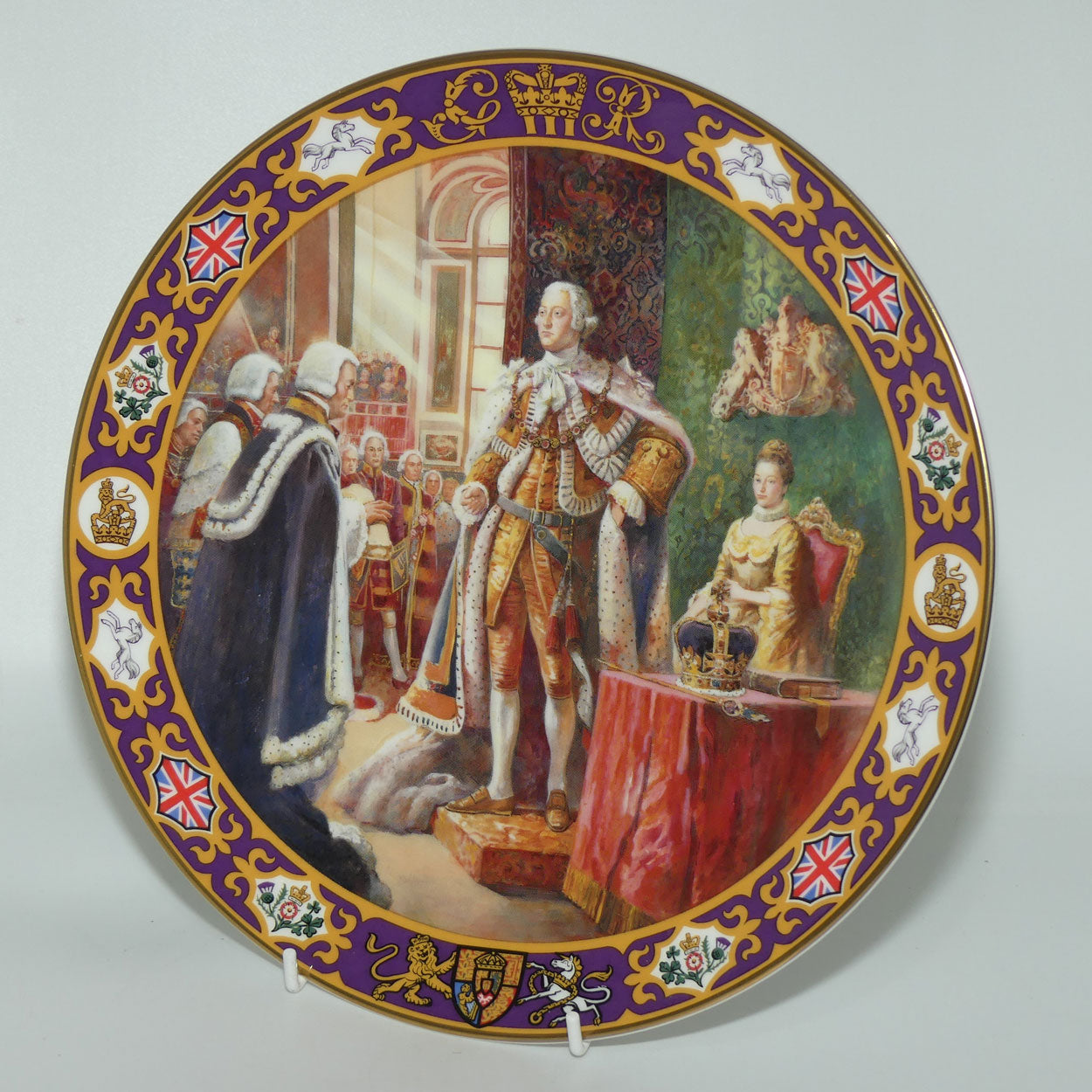 Royal Doulton Kings and Queens of the Realm PN203 plate | The Coronation of King George III | LE 194 box + Certificate