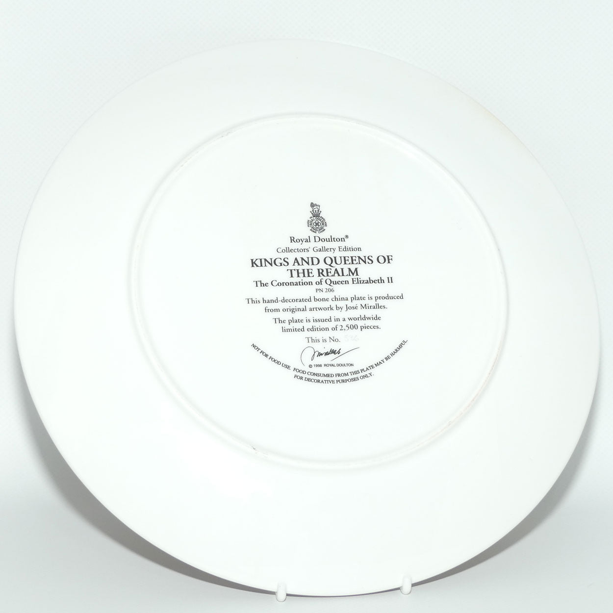 Royal Doulton Kings and Queens of the Realm PN203 plate | The Coronation of Queen Elizabeth II | LE 536/2500