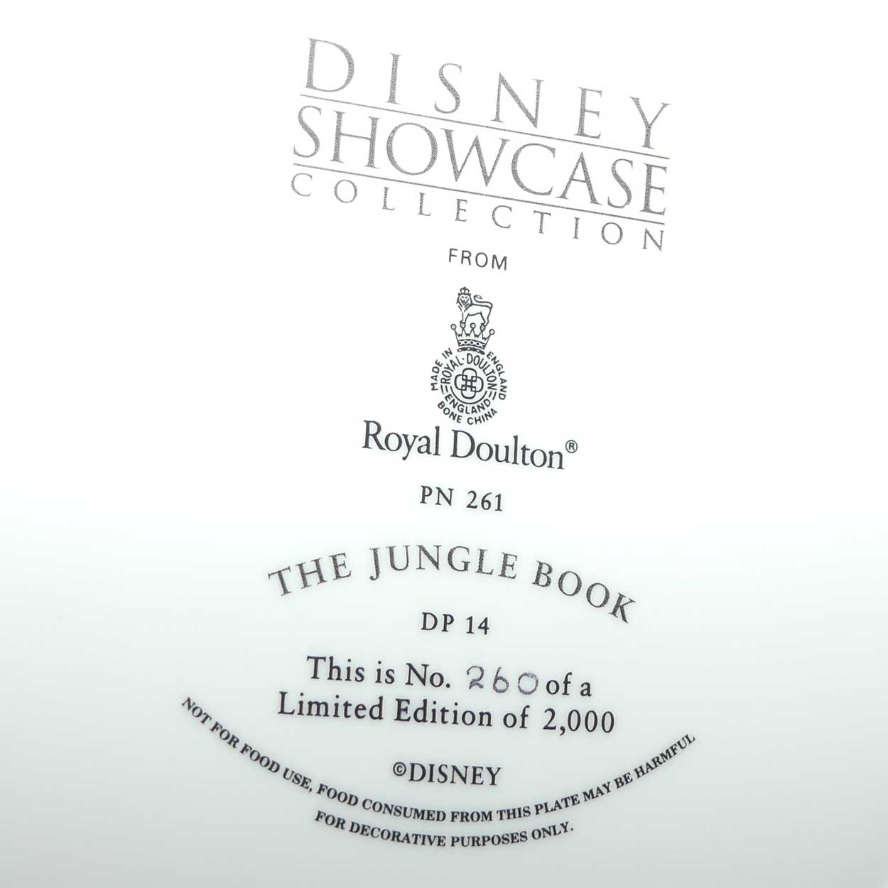 Royal Doulton Disney Showcase Collection plate | PN261 The Jungle Book | Ltd Ed
