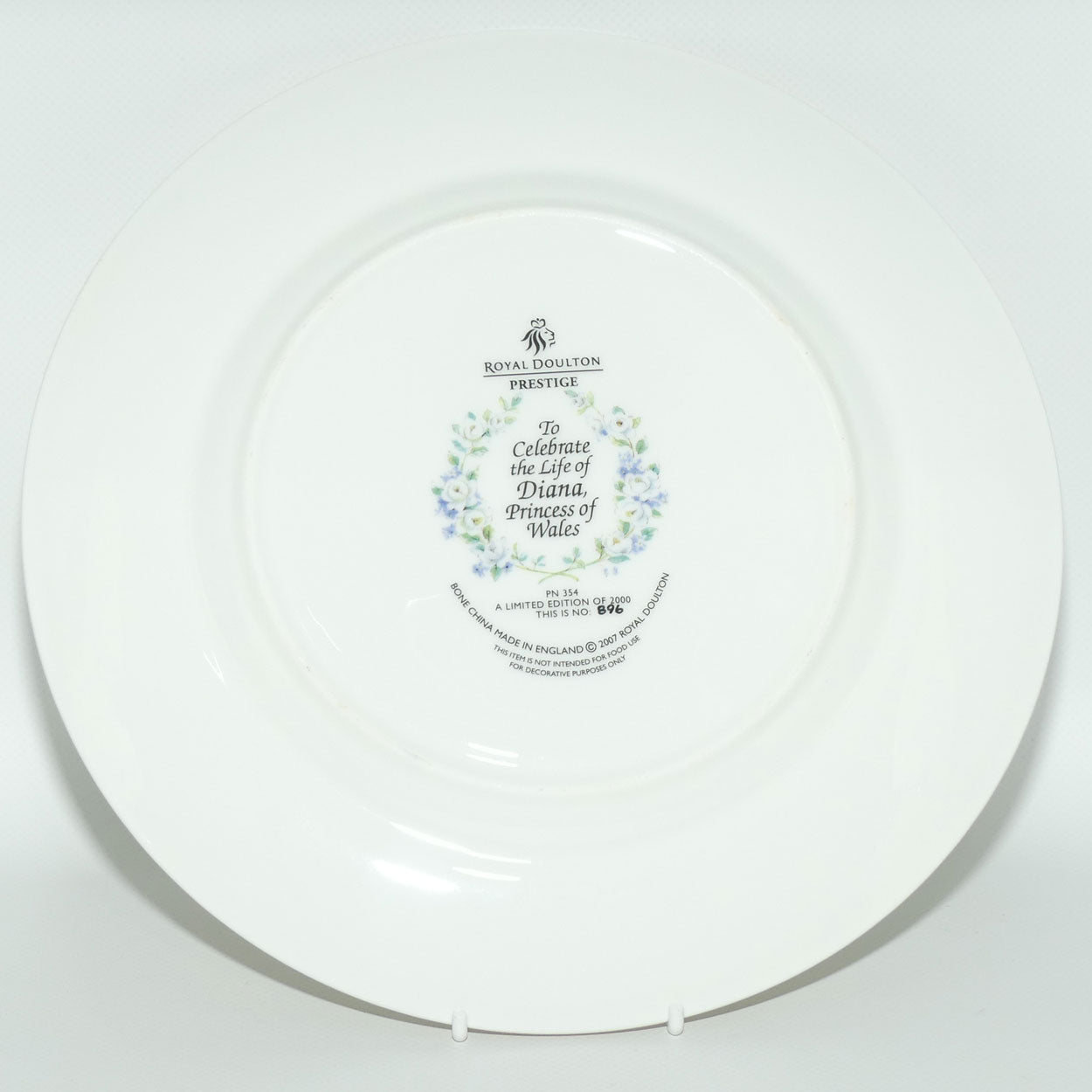 Royal Doulton Prestige plate | PN354 Diana Princess of Wales | LE896/2000 | boxed