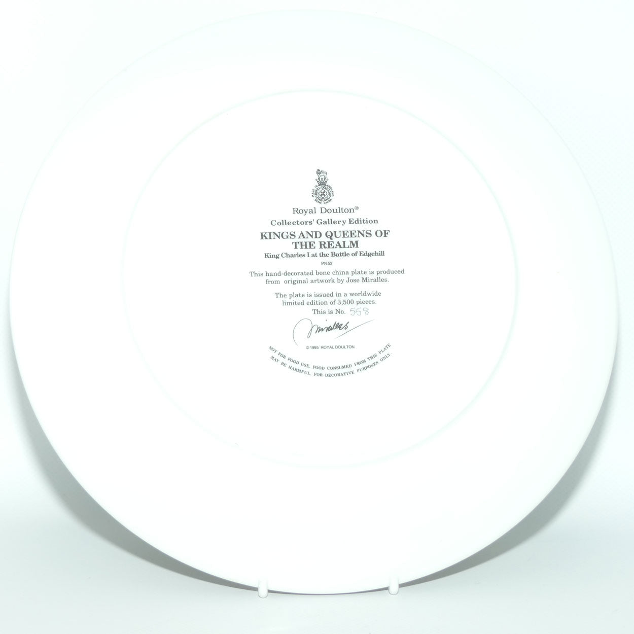 Royal Doulton Kings and Queens of the Realm PN53 plate | King Charles I at the Battle of Edgehill | LE 558