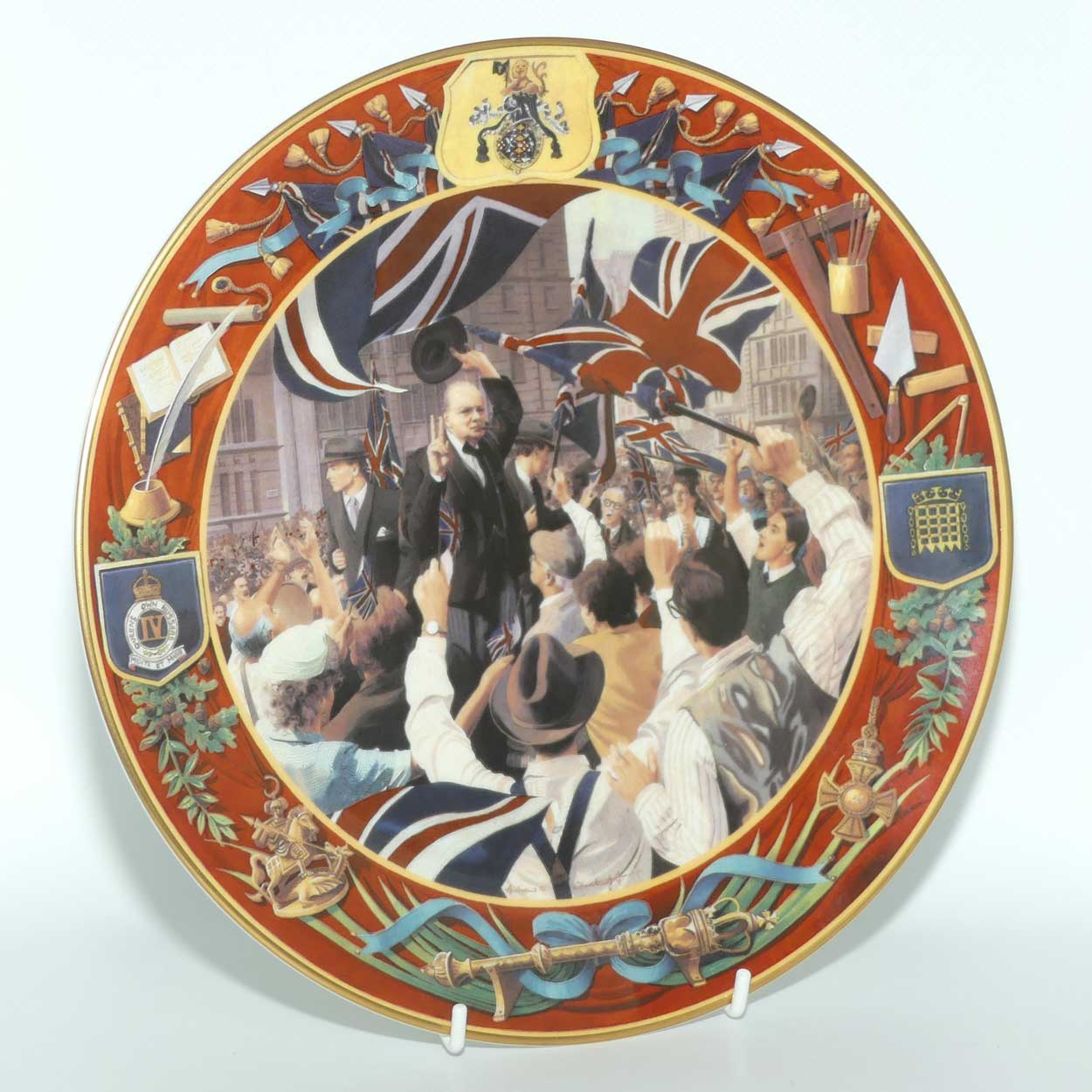 Royal Doulton Collectors Gallery PN63 plate | VE Day featuring Winston Churchill | LE1719