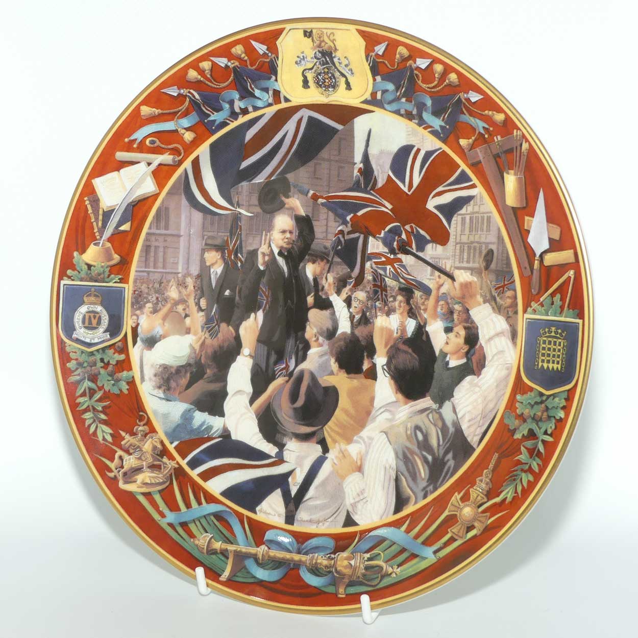 Royal Doulton Collectors Gallery PN63 plate | VE Day featuring Winston Churchill | LE1719
