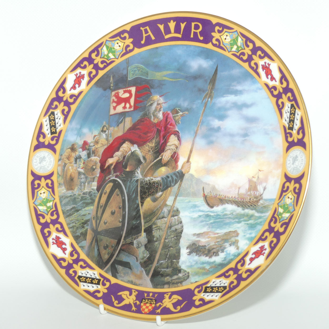 Royal Doulton Kings and Queens of the Realm PN75 plate | Alfred the Great repelling a Viking Invasion | LE248