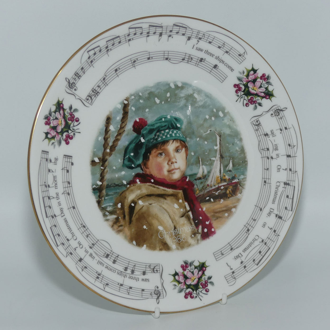 Royal Doulton Christmas 1986 | Christmas Carols | I Saw Three Ships plate