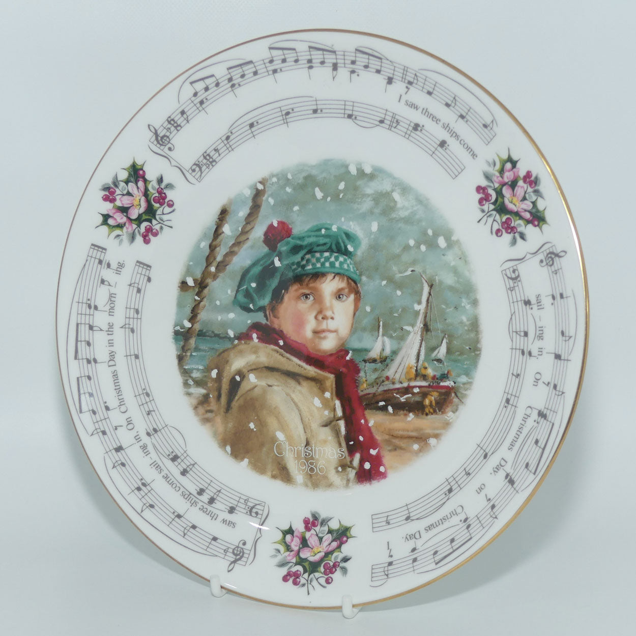 Royal Doulton Christmas 1986 | Christmas Carols | I Saw Three Ships plate